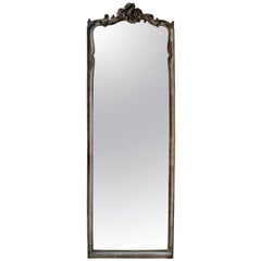 18th Century Louis XV French Mercury Mirror, Carved and Ancient Lacquered Wood