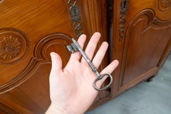 18th Century Louis XV Fruitwood Armoire