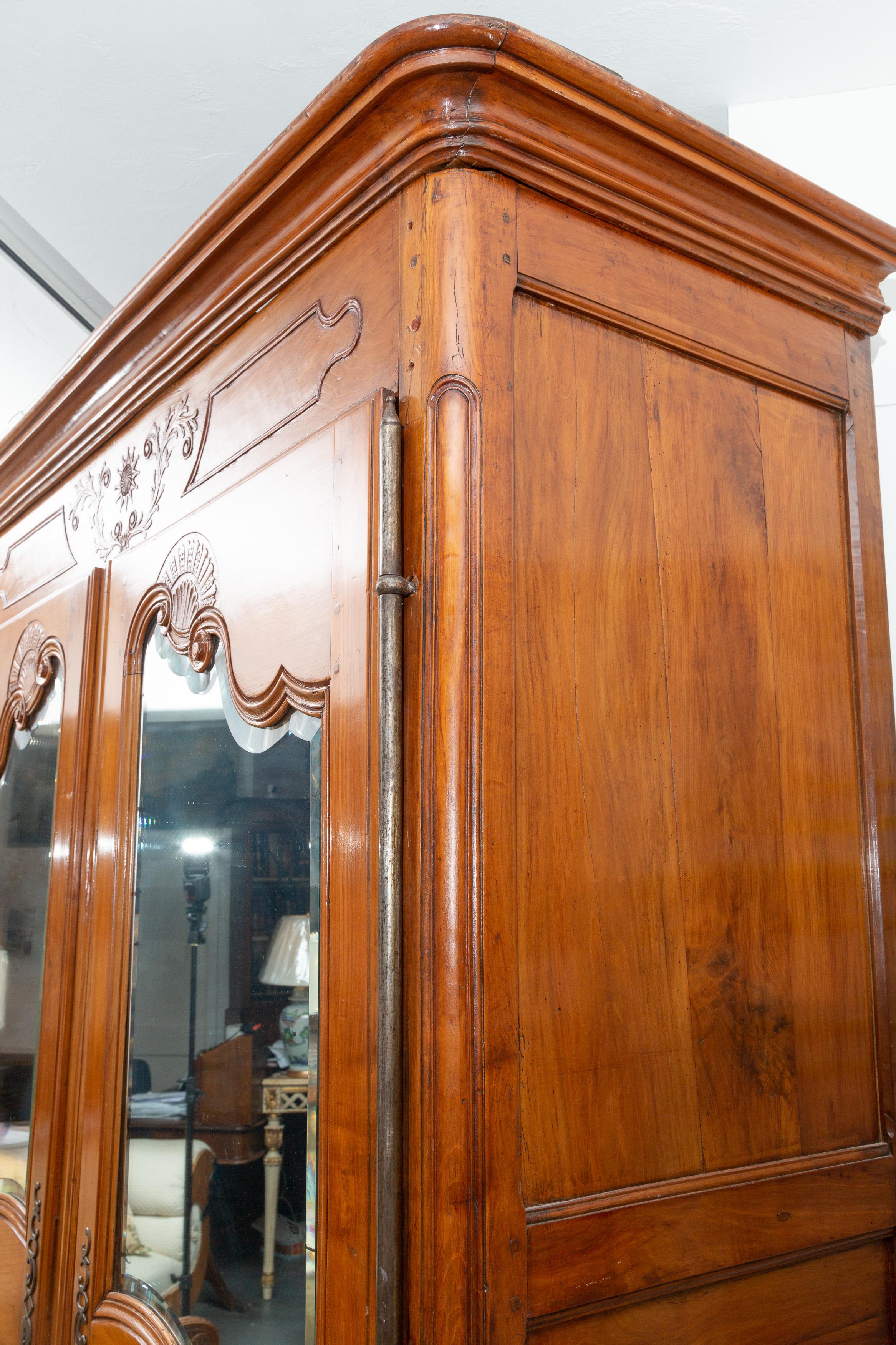 18th Century Louis XV Fruitwood Armoire For Sale 2