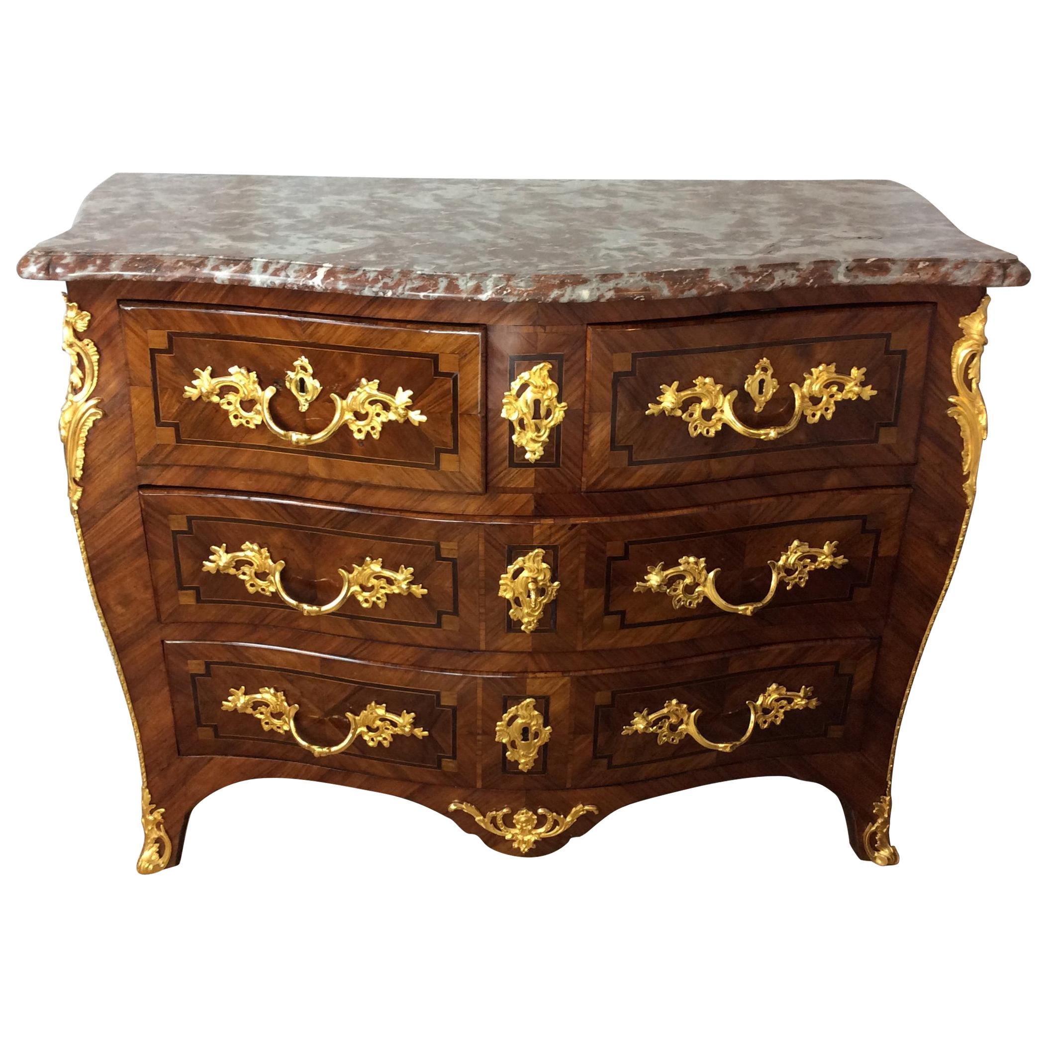 18th Century Louis XV Style Kingwood Commode Chest of Drawers by Pierre Roussel For Sale