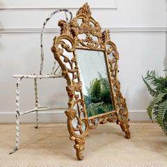 Specchio d'oro in legno dorato Luigi XV del XVIII secolo