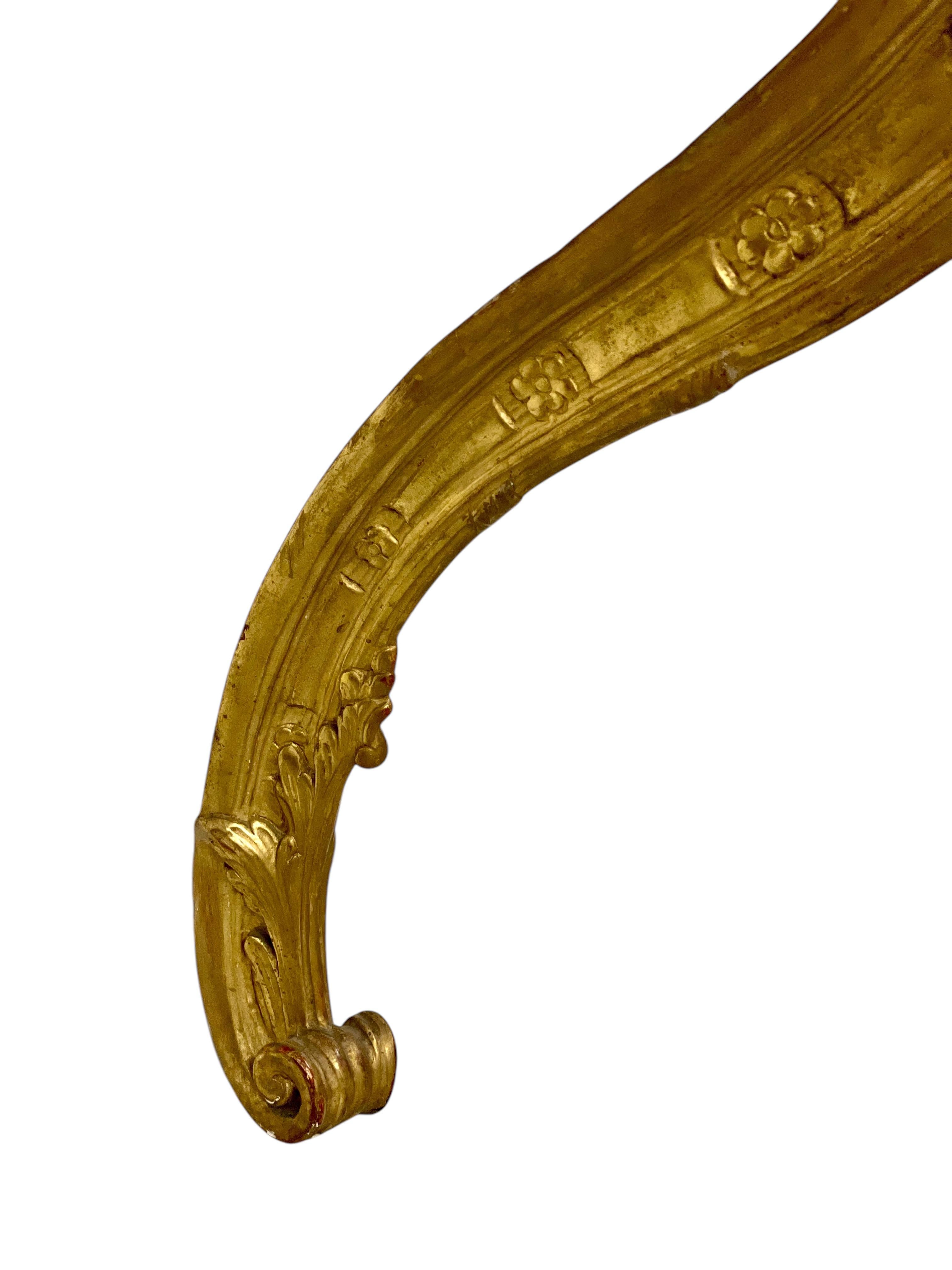 18th Century Louis XV Giltwood Console with Original Marble Top For Sale 13