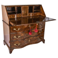 18th Century Louis XV Italian Drop Front Bureau Genoese Marquetry Cabinet