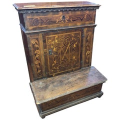 18th Century Louis XV Italian Inlay Kneeler Faldstool, 1720s