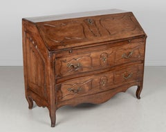 18th Century Louis XV Italian Slant Front Desk, Hand-Carved Walnut