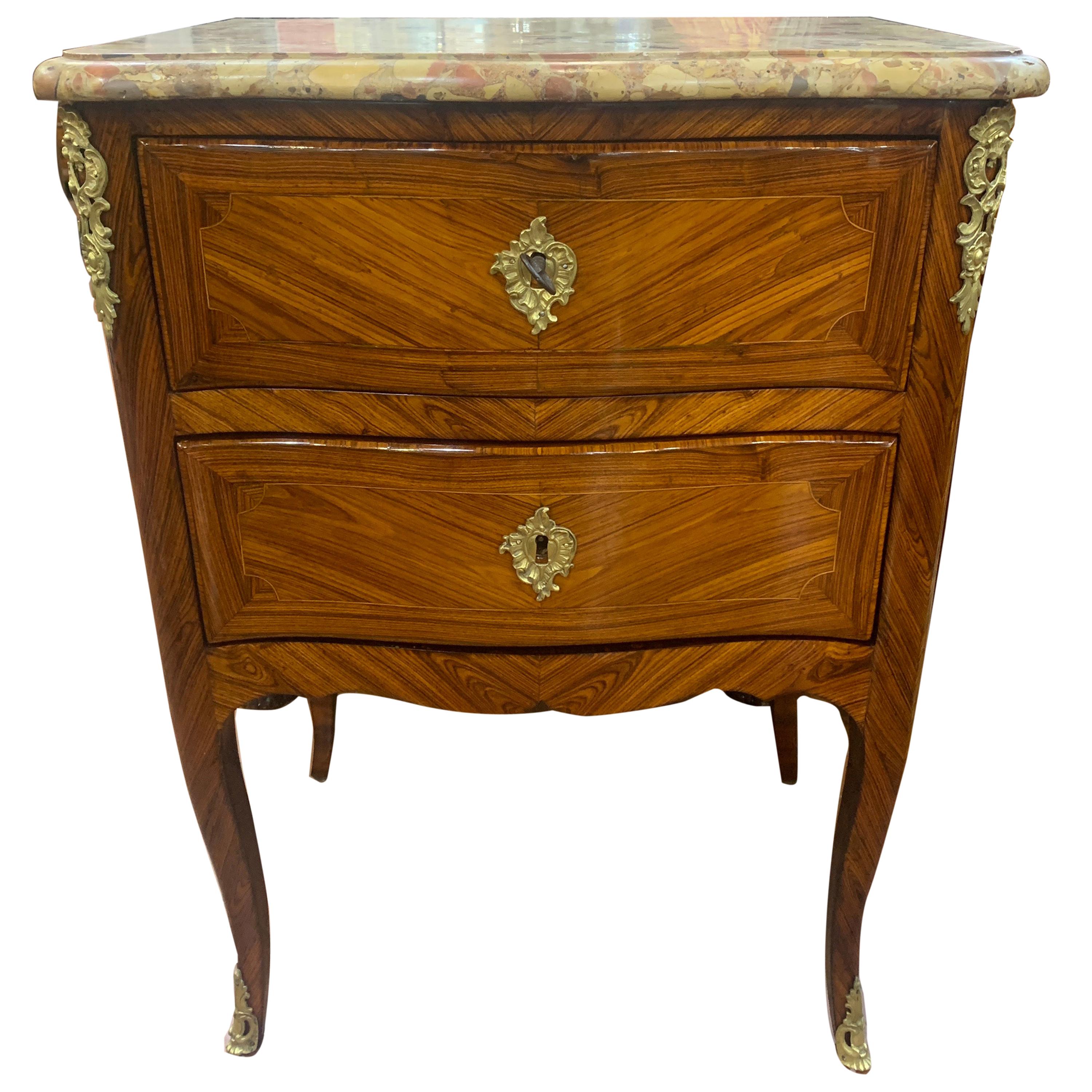 18th Century Louis XV Kingwood Chest of Drawers Marble Top, 1760s