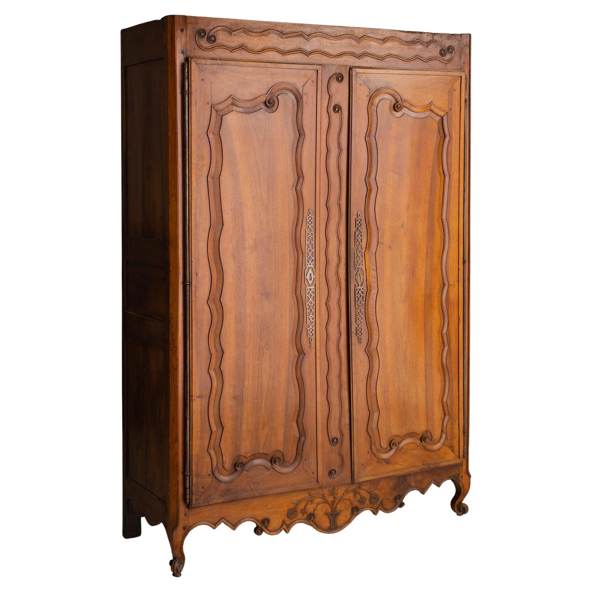 Antique French Burled Walnut Armoire Wardrobe Made in France at 1stDibs