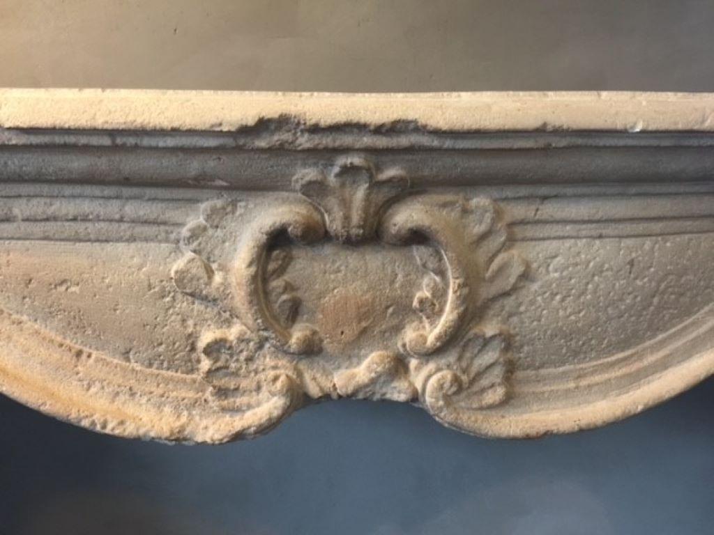 French 18th Century Louis XV Limestone Fireplace Mantel For Sale