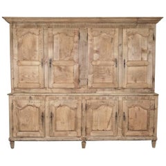 Antique 18th Century Louis XV-Louis XVI Transition Period Bleached Buffet Deux Corps