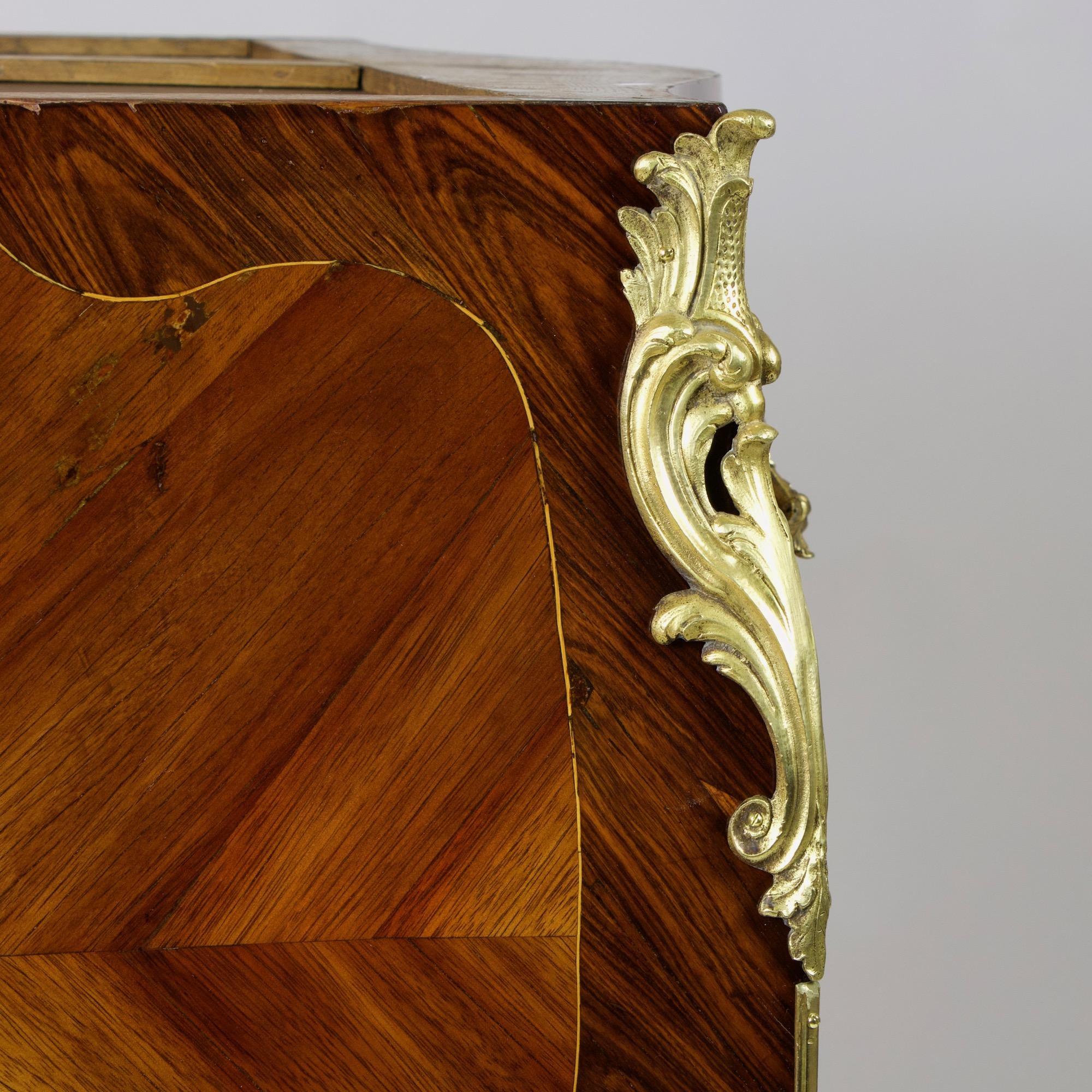 18th Century Louis XV Marquetry Commode or Sauteuse, Stamped 
