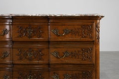18th Century Louis XV Oak and Marble Chest of Drawers, France