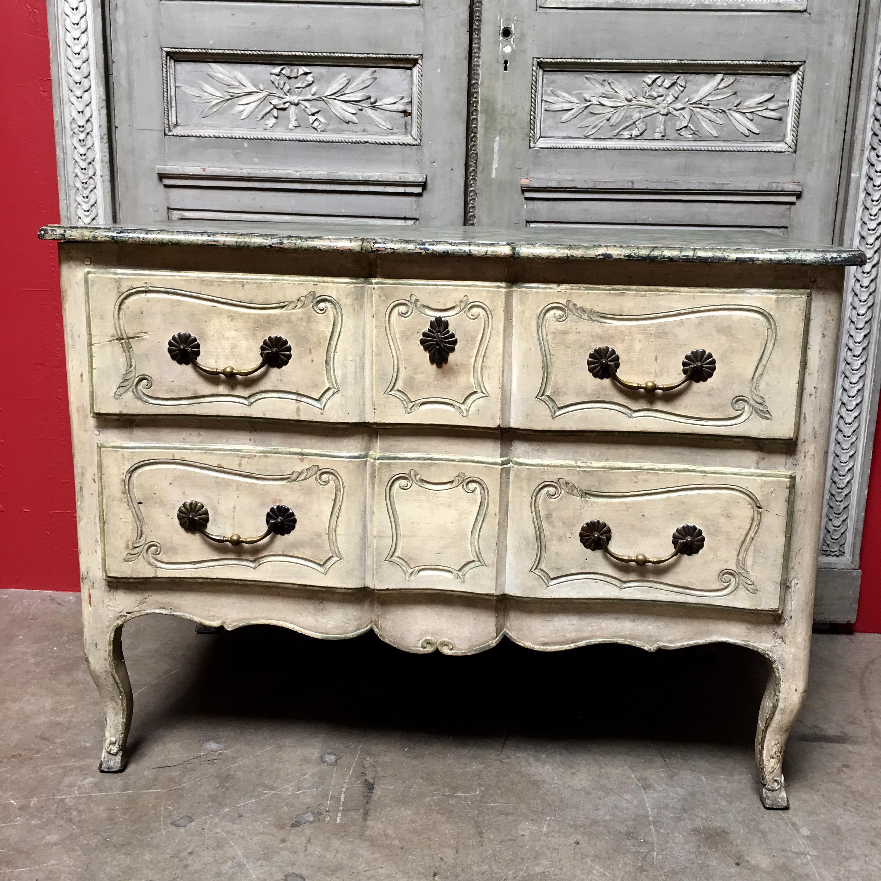 18th Century Louis XV Painted French Commode In Good Condition In Dallas, TX