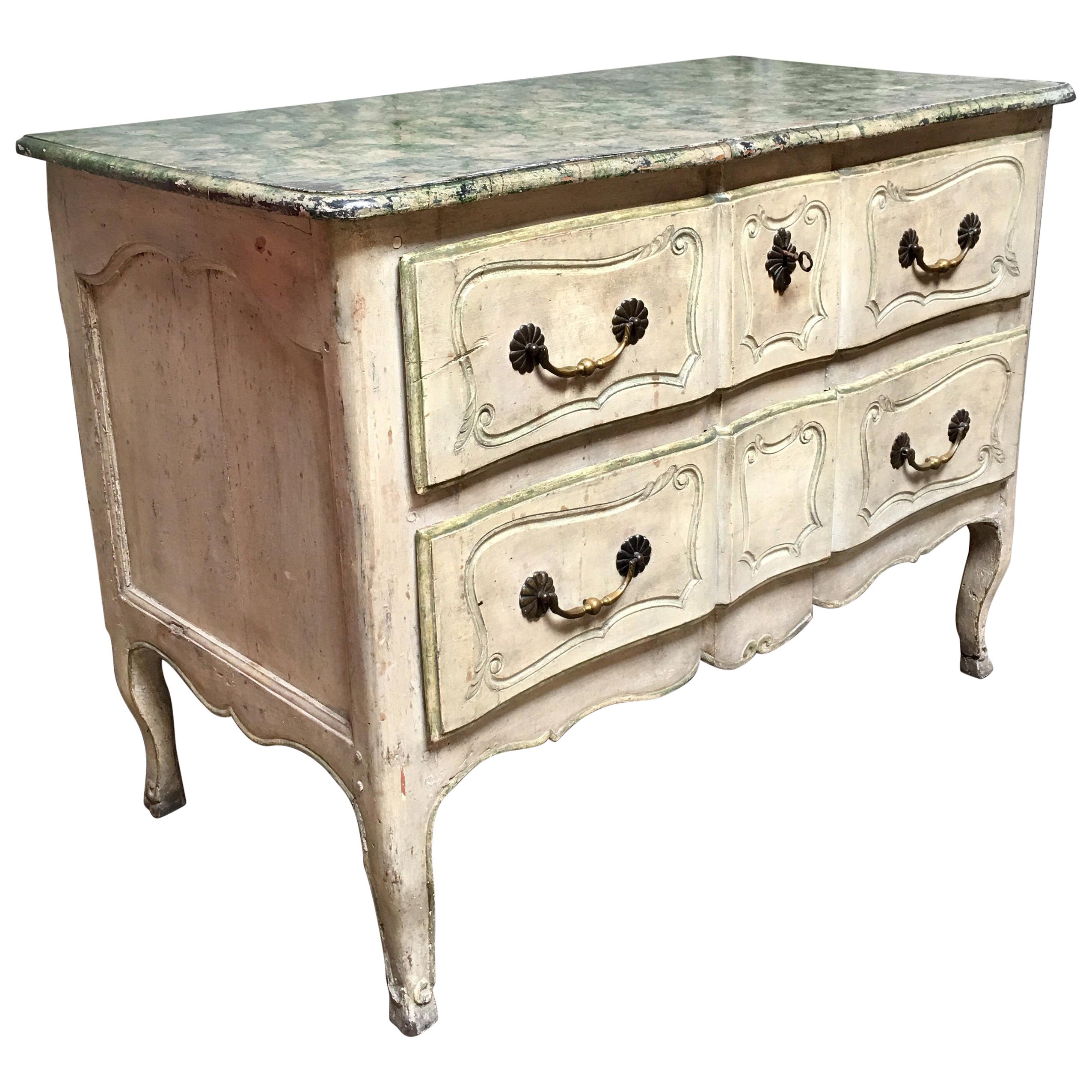 18th Century Louis XV Painted French Commode