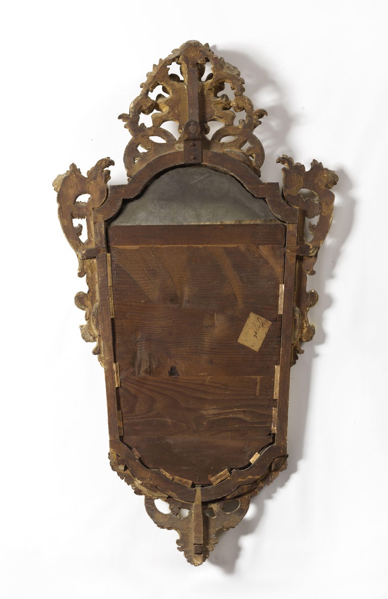 18th Century Louis XV Pair of Mirrors Italian School Mercury Glass Gold ...