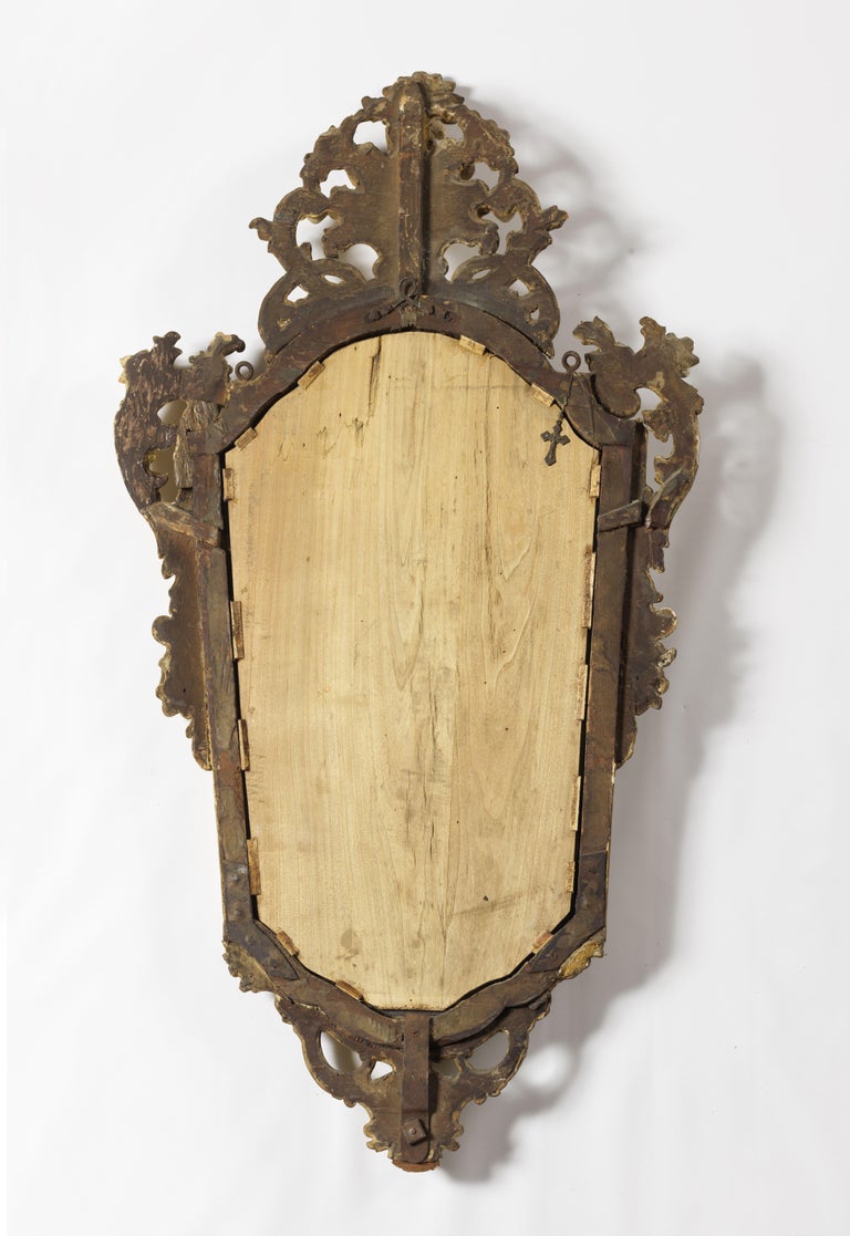 18th Century Louis XV Pair of Mirrors Italian School Mercury Glass Gold ...