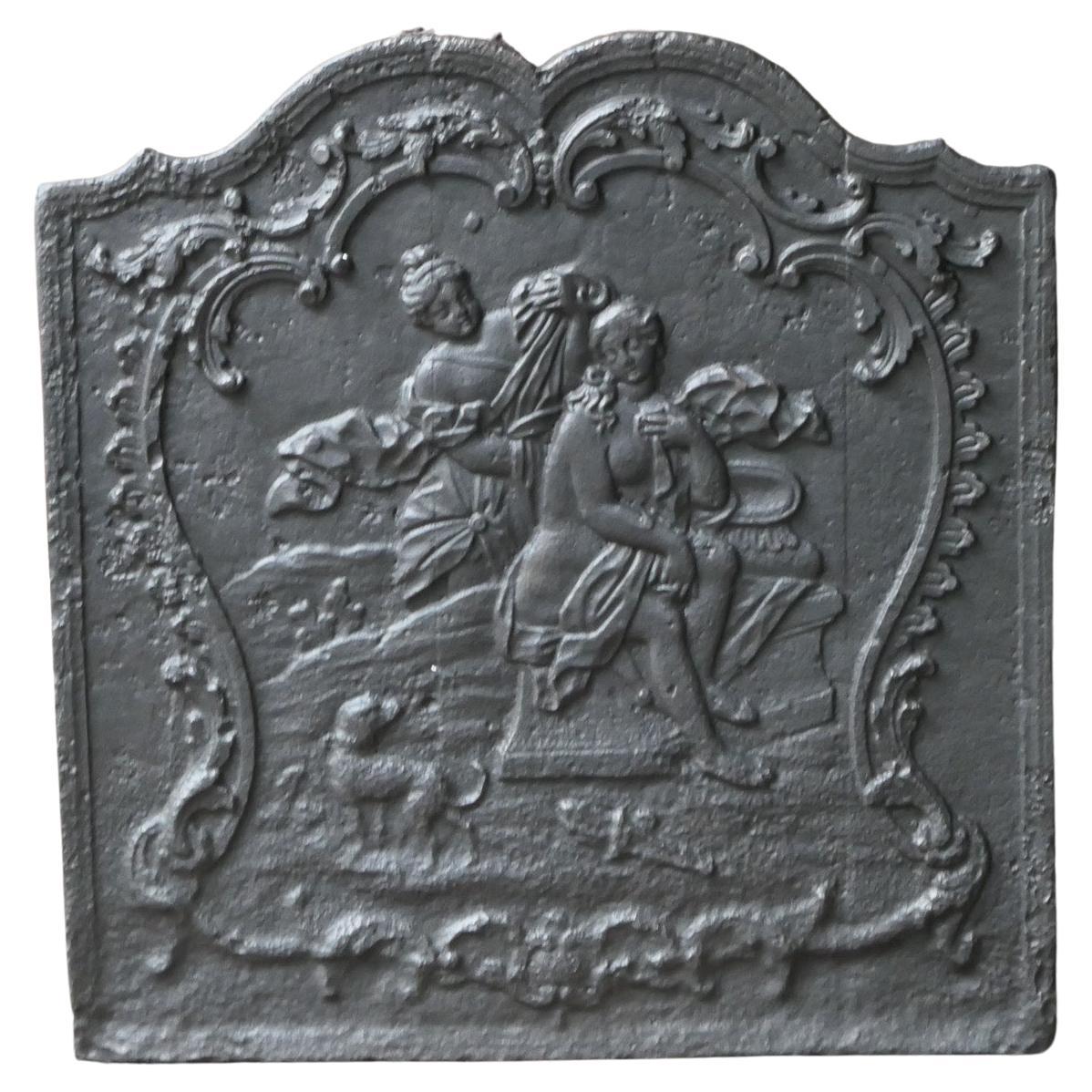 Plaque de cheminée d'époque Louis XV du 18ème siècle « Diana Bathing » en vente