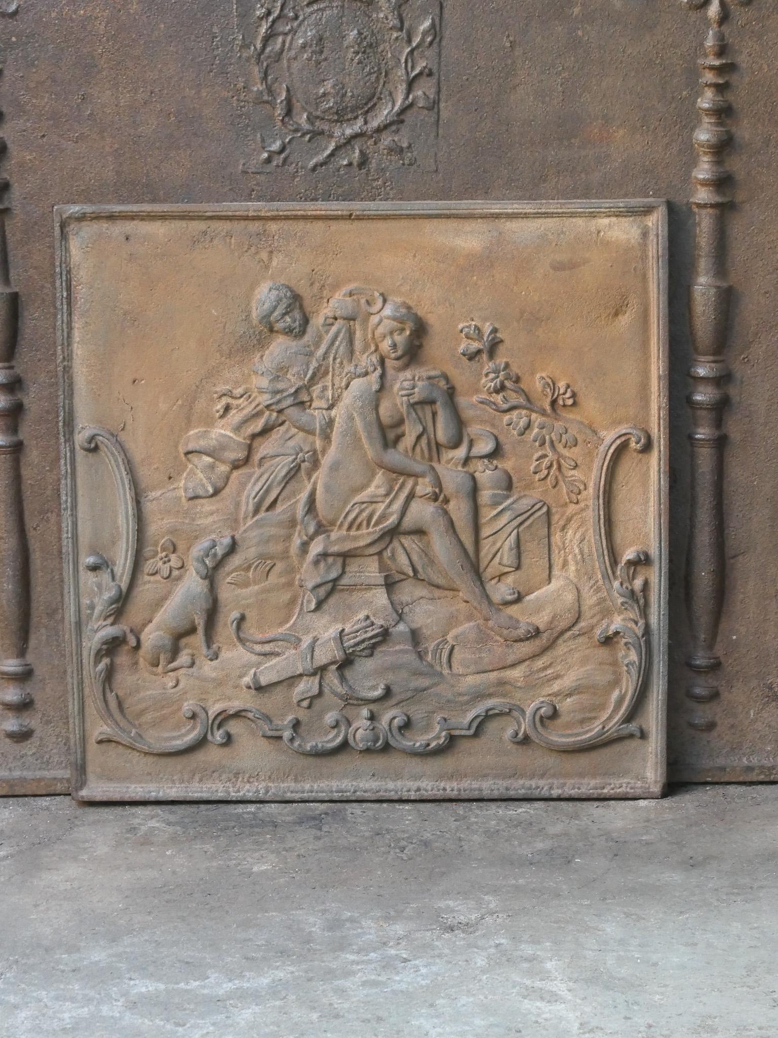 French 18th Century Louis XV period Fireback / Backsplash with Diana Bathing For Sale