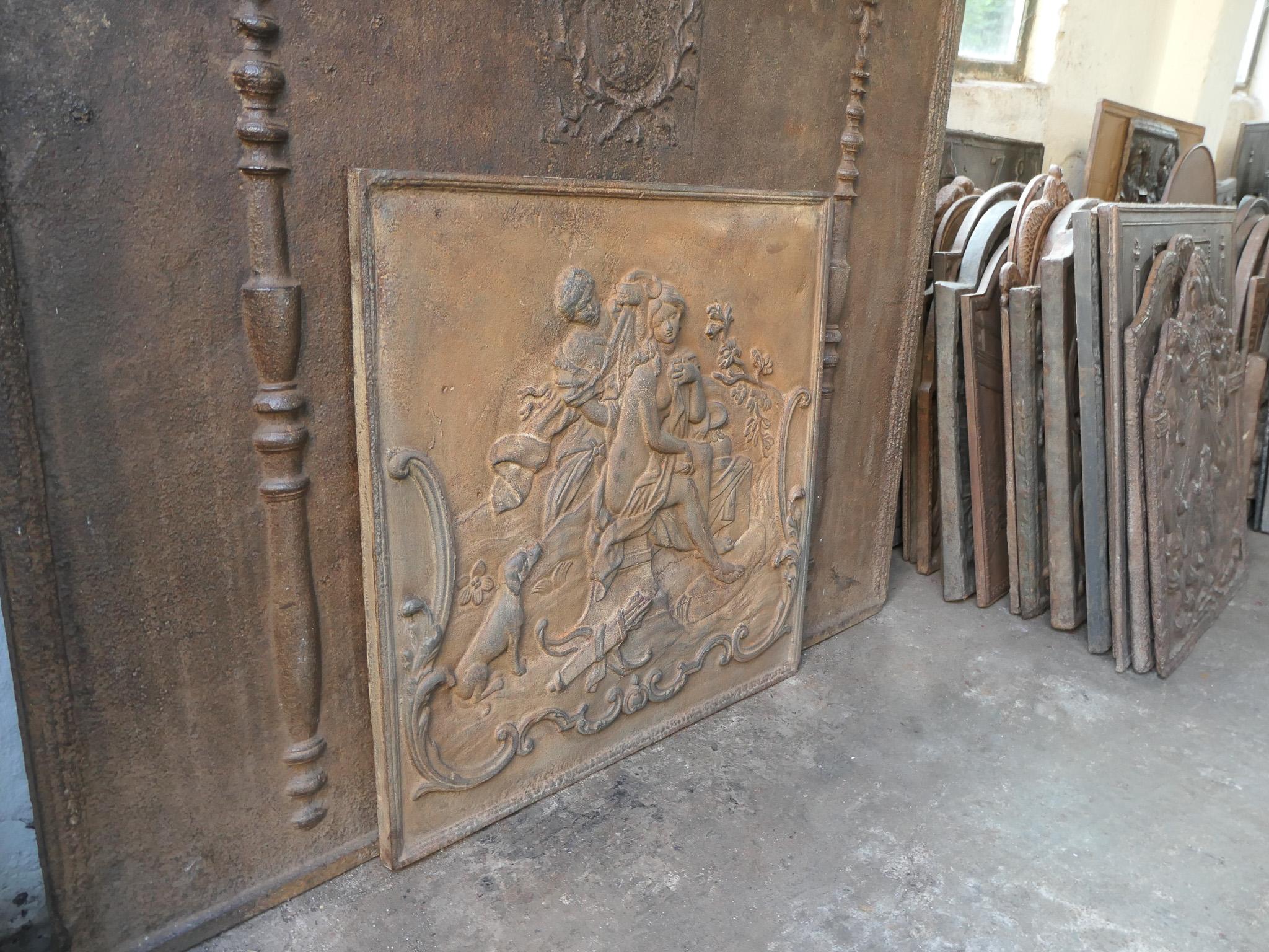 18th Century Louis XV period Fireback / Backsplash with Diana Bathing For Sale 2