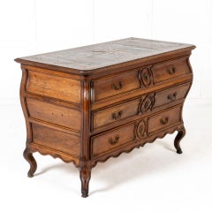 18th Century Louis XV Period Walnut Bombe Commode