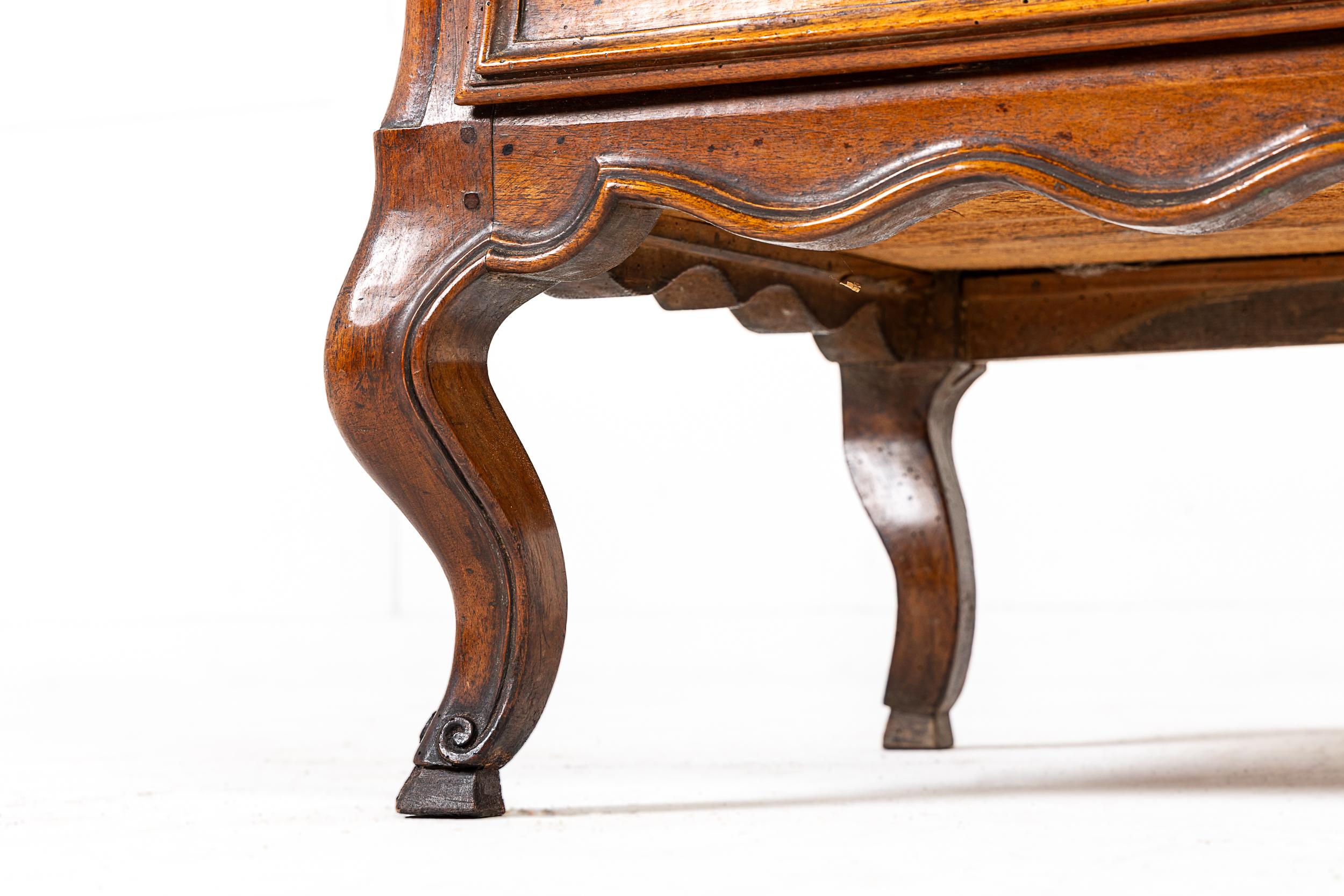 18th Century Louis XV Period Walnut Bombe Commode For Sale 1