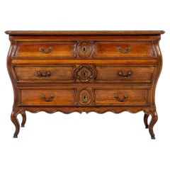 18th Century Louis XV Period Walnut Bombe Commode