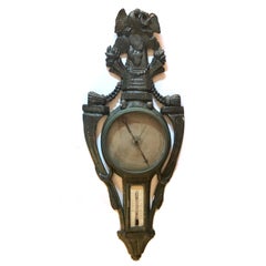 18th Century Louis XV Polychrome Painted Barometer and Reaumur Thermometer