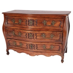 18th Century Louis XV Provincial Walnut Bombe Chest of drawers