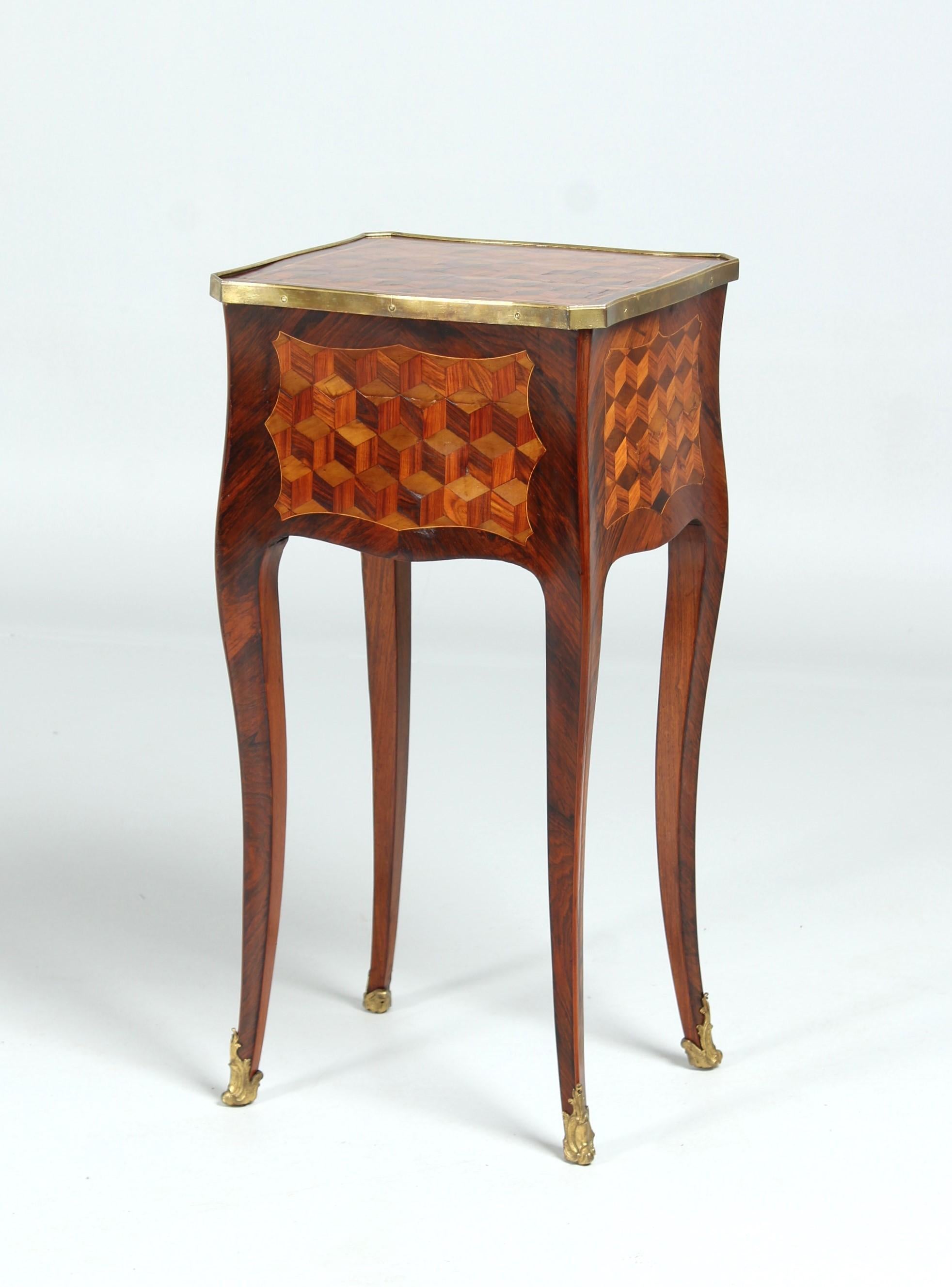 Marquetry 18th Century Louis XV Side Table, France, circa 1760