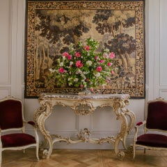 Large 18th Century Italian Rococo Console With Breche Violet Marble Top