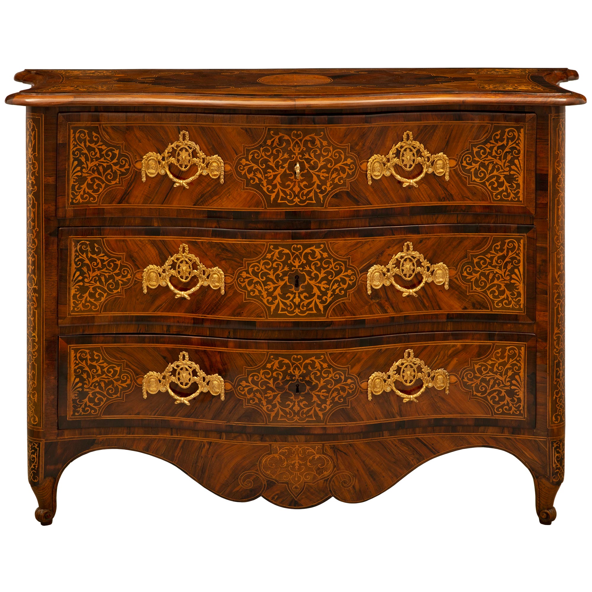 18th Century Louis XV St. Rosewood, Kingwood, Maple, and Ormolu Commmode For Sale