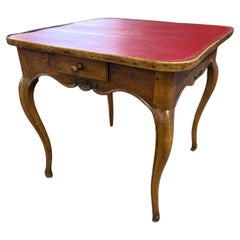 18th Century Louis XV Style Epoque Game Table With Leather Top