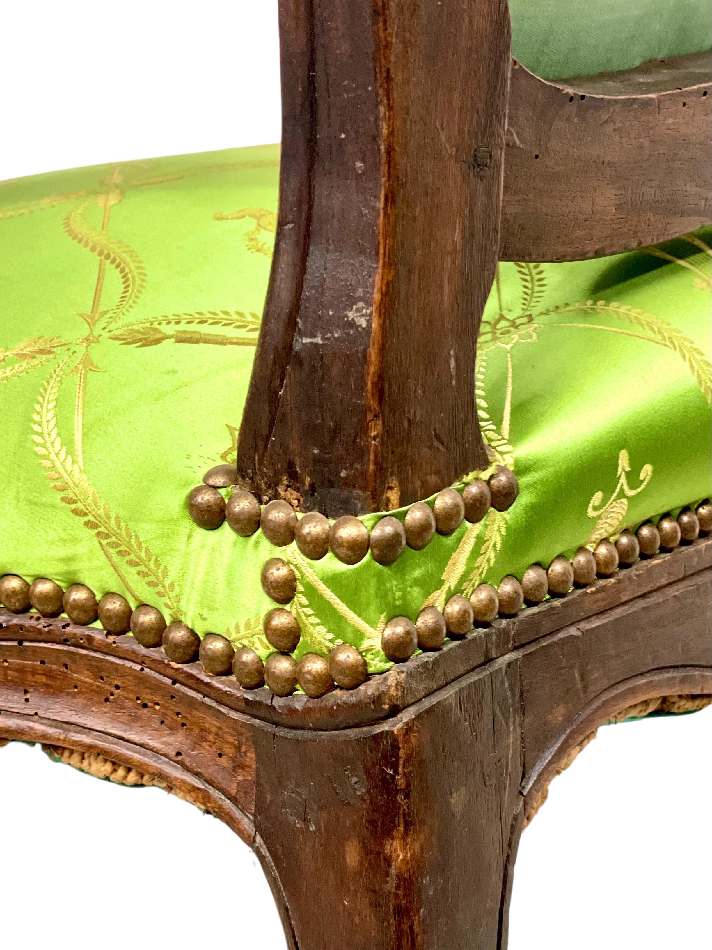 Fauteuil à La Reine Siglo XVIII Época Luis XV en venta 4