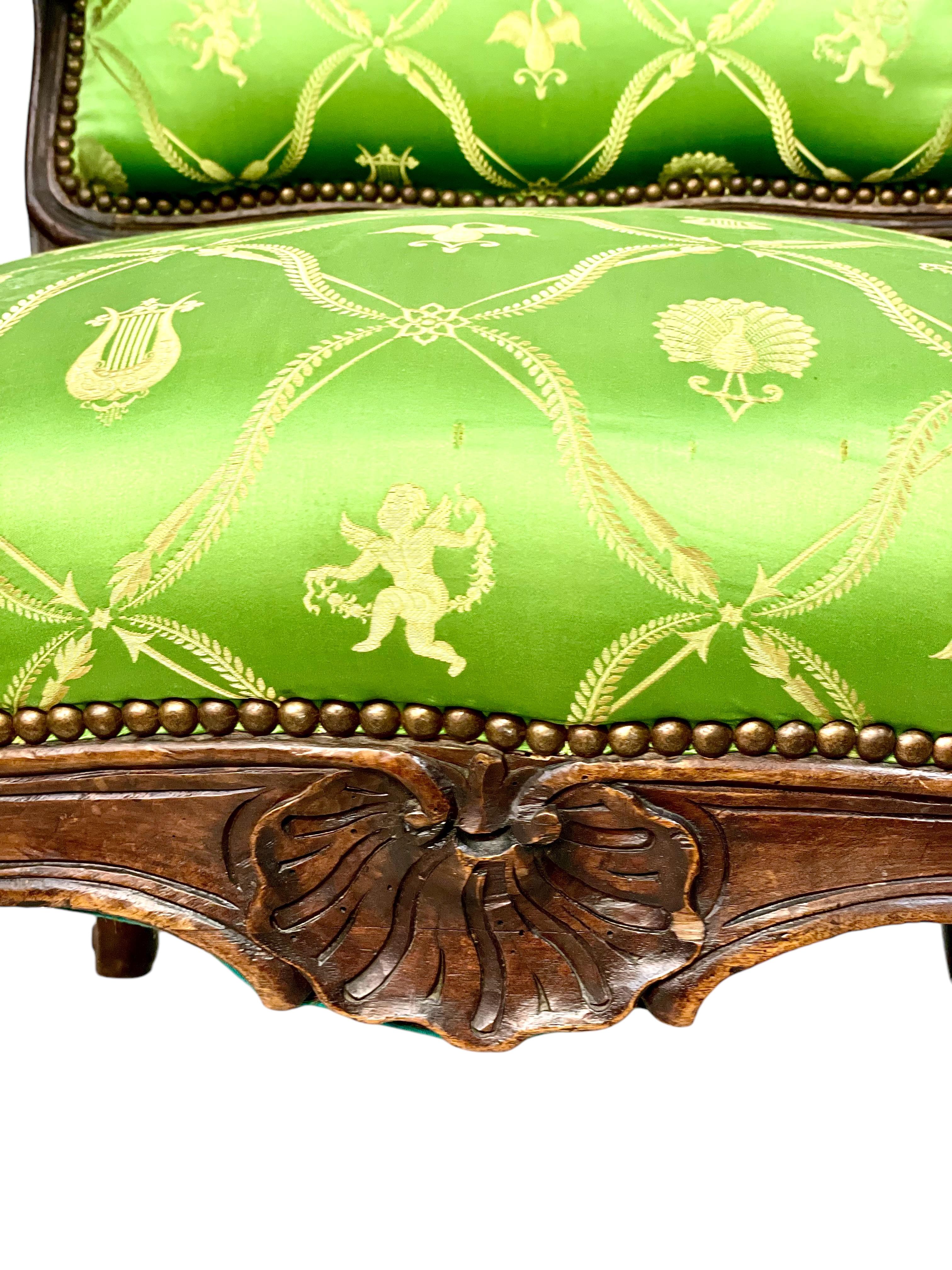 Fauteuil à La Reine Siglo XVIII Época Luis XV Francés en venta