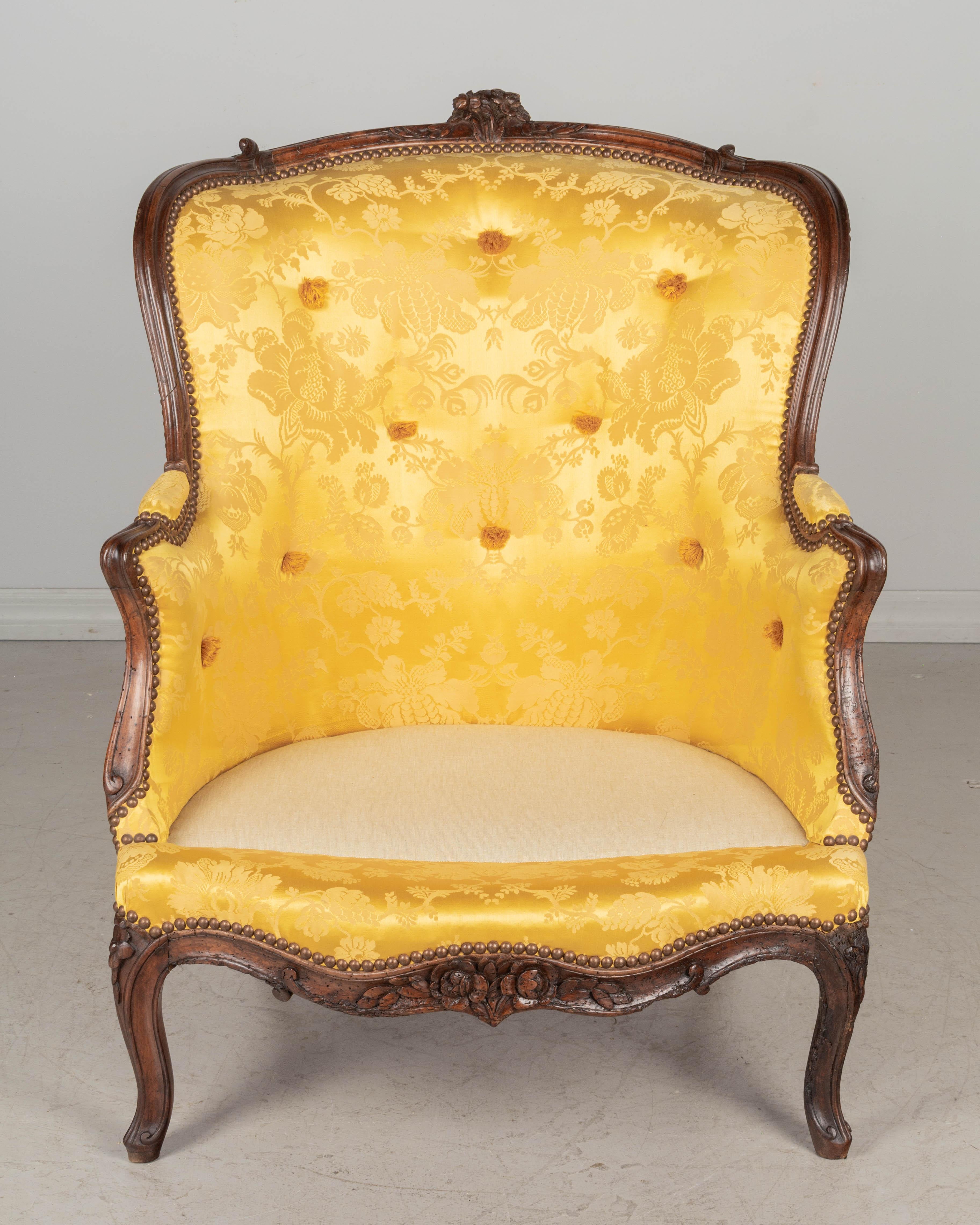 19th Century 18th Century Louis XV Style French Bergère, or Armchair For Sale