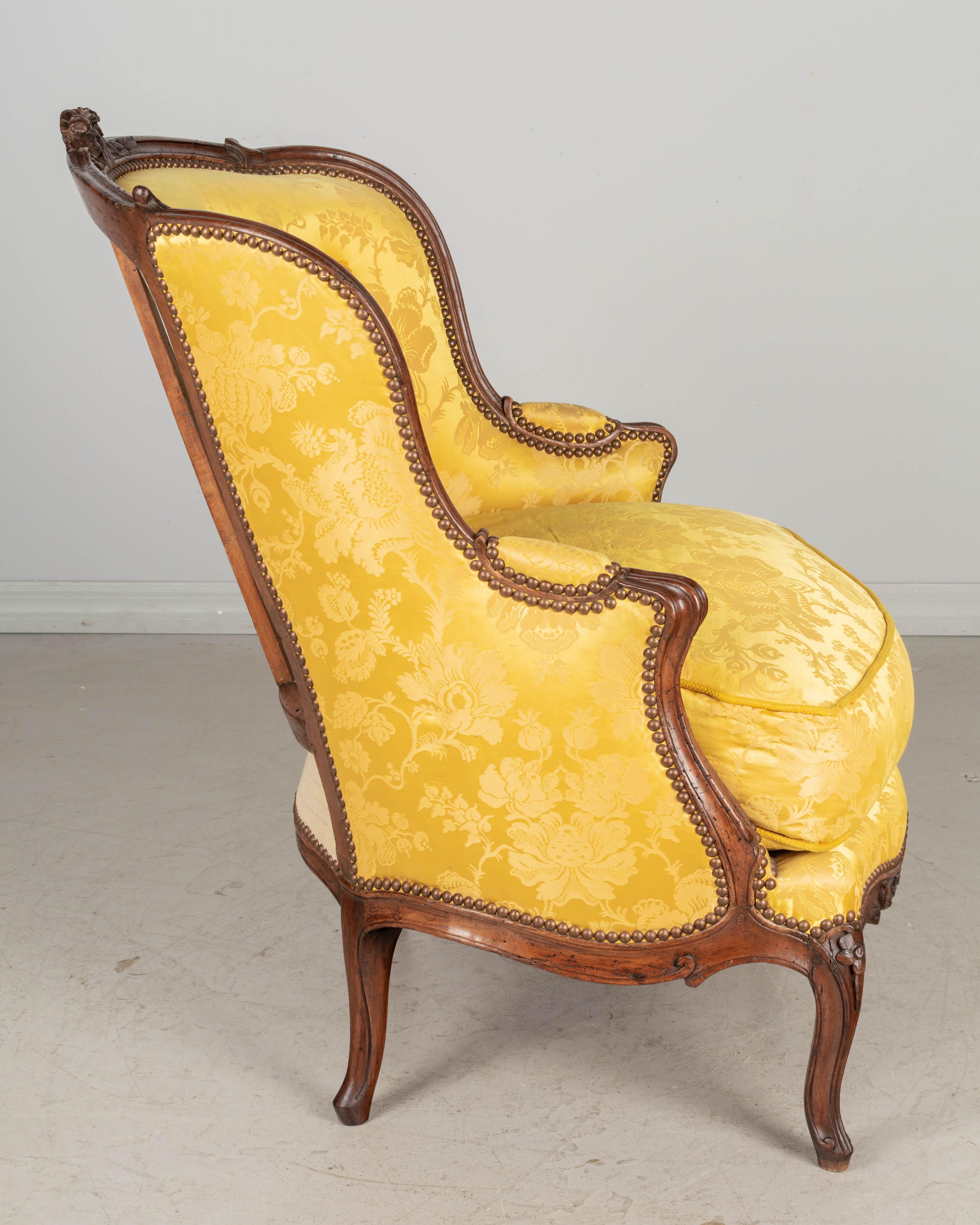 18th Century Louis XV Style French Bergère, or Armchair For Sale 2