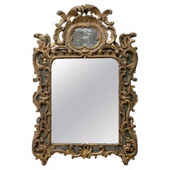 18th century Louis XV Style Italian Gilt Mirror, Original Glass, CA. 1740