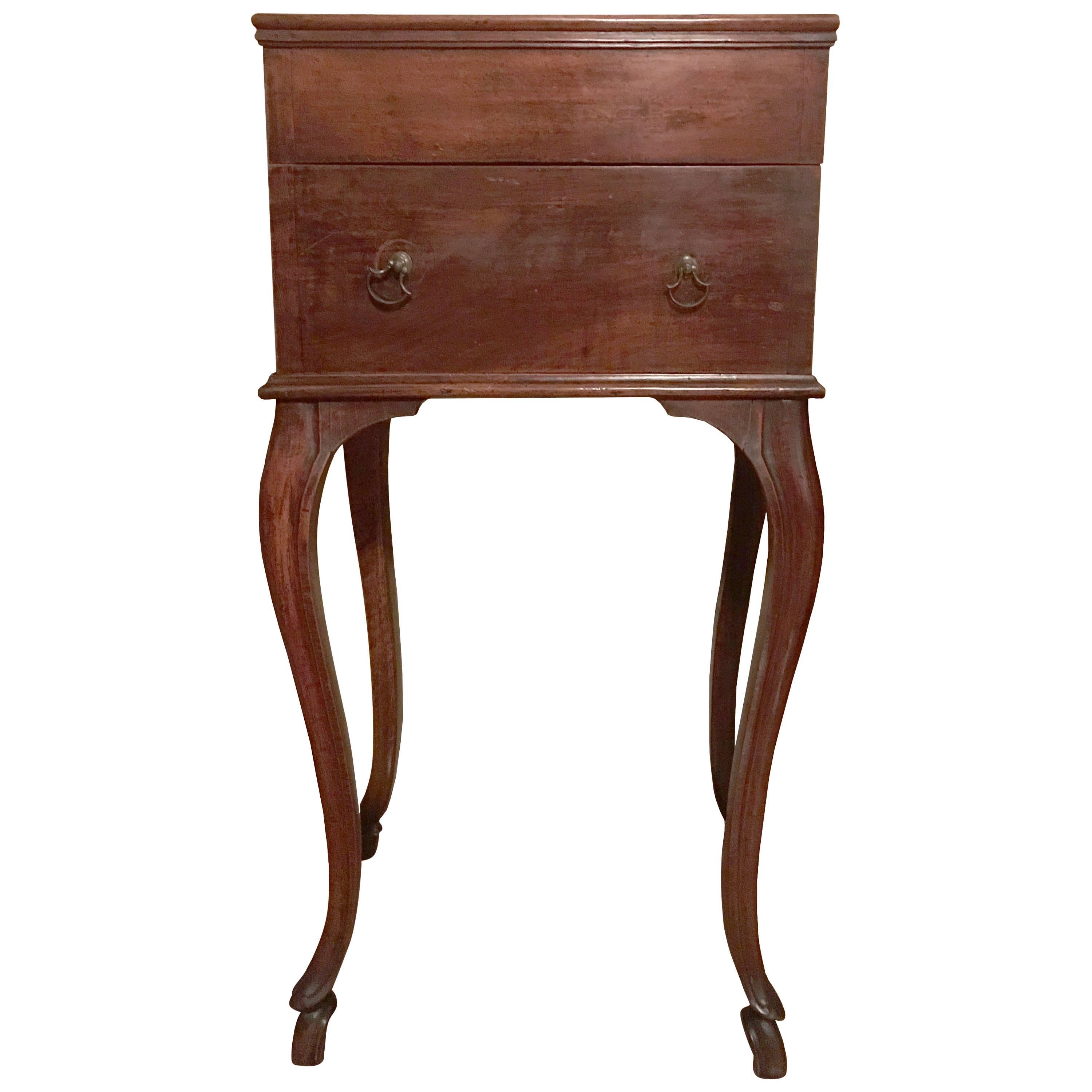 Italy 18th Century Louis XV Walnut Side Table Gueridon with Drawings For Sale
