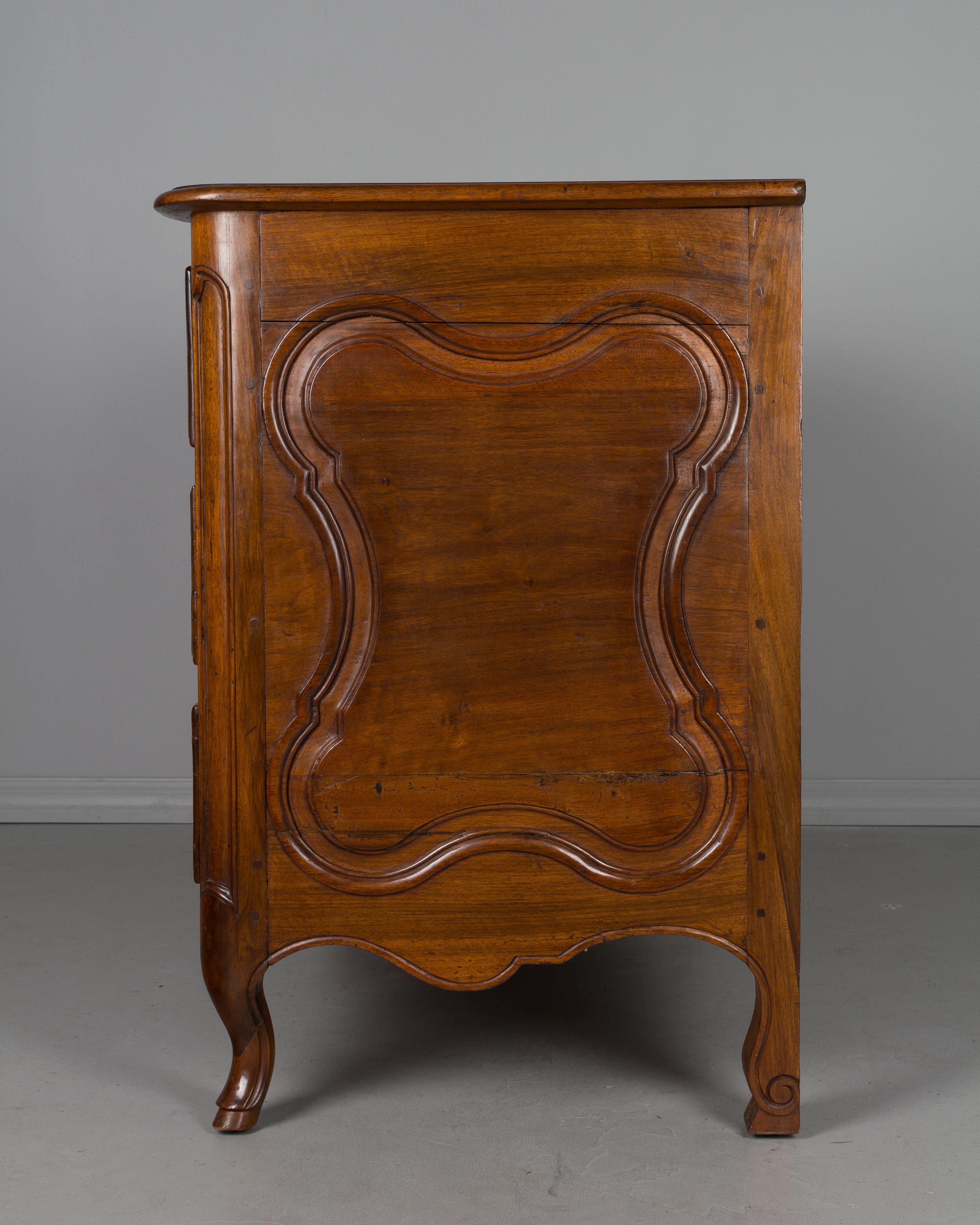 Hand-Crafted 18th Century Louis XV Style Walnut Commode