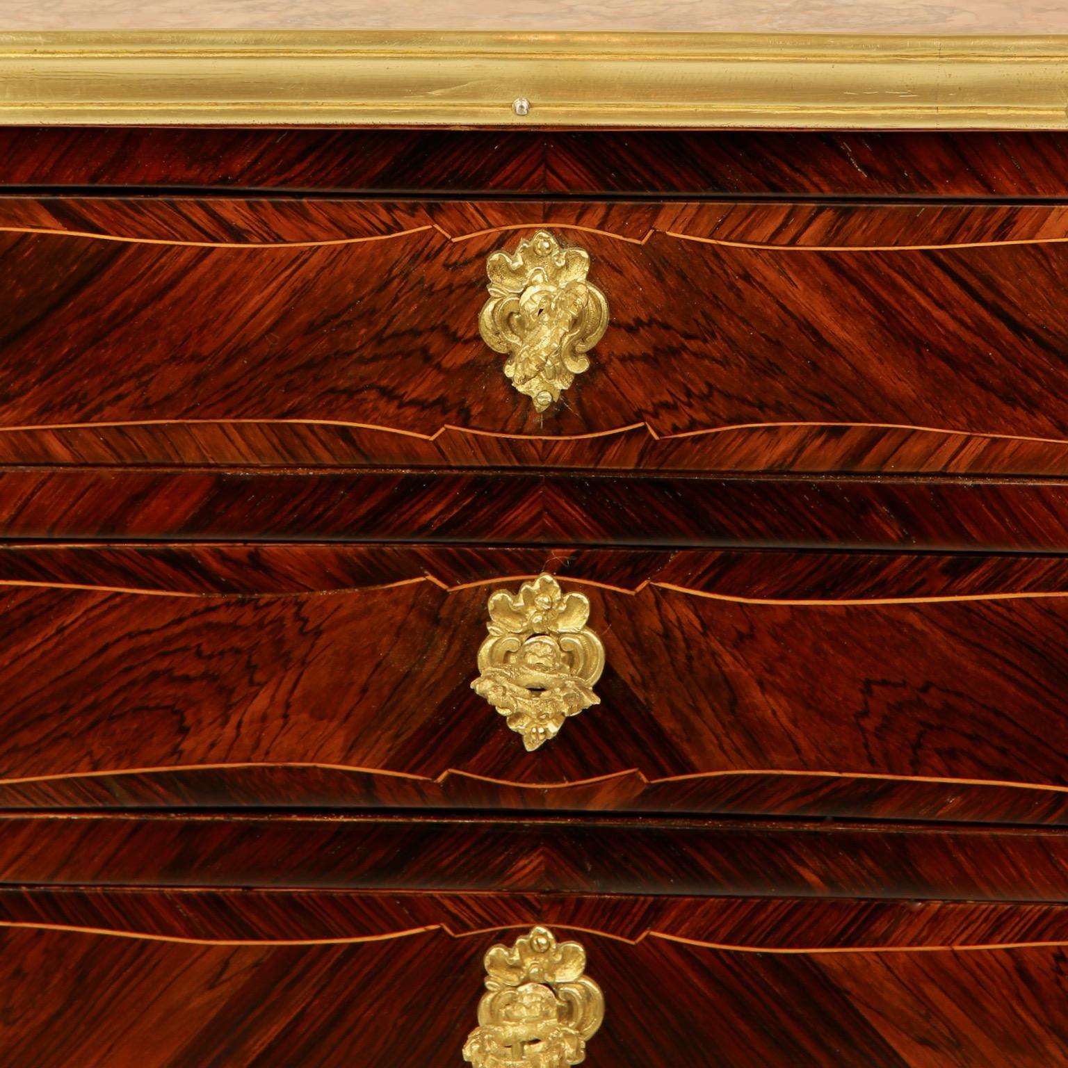 18th Century Louis XV Transition Marquetry Marble-Top Side Table or Écritoire 3