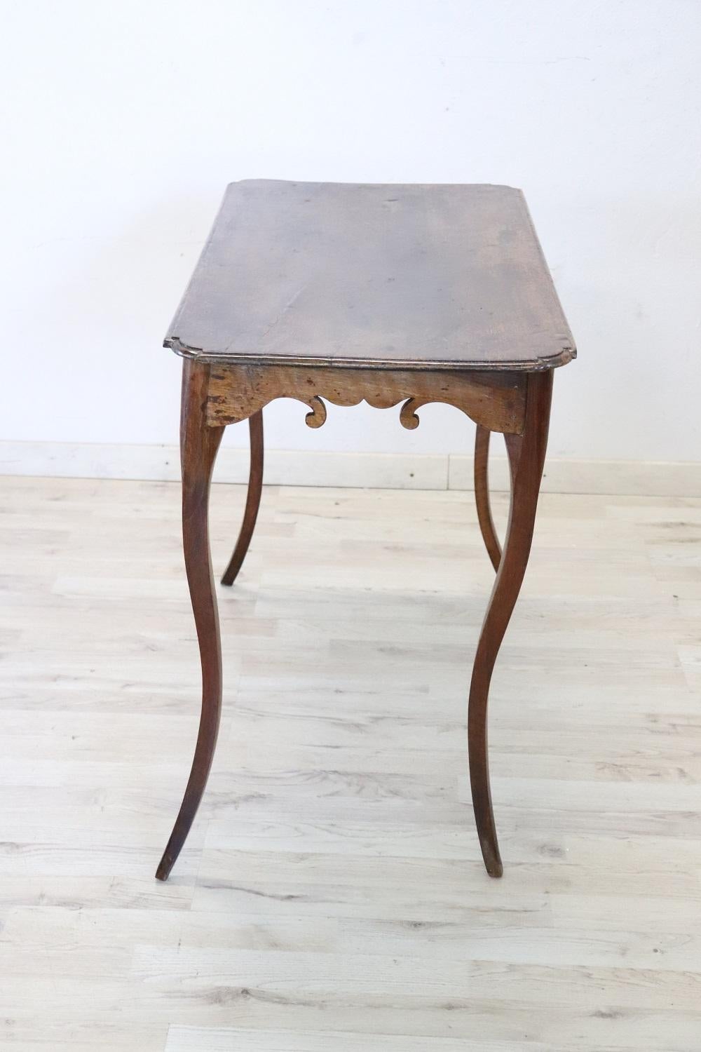 Late 18th Century 18th Century Louis XV Walnut Antique Side Table with Engraved Date 1778 For Sale