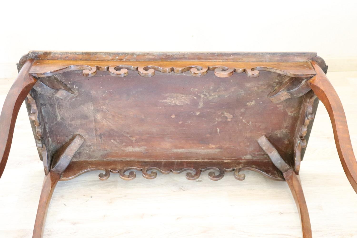 18th Century Louis XV Walnut Antique Side Table with Engraved Date 1778 For Sale 3