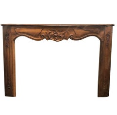 18th Century Louis XV Walnut Fireplace