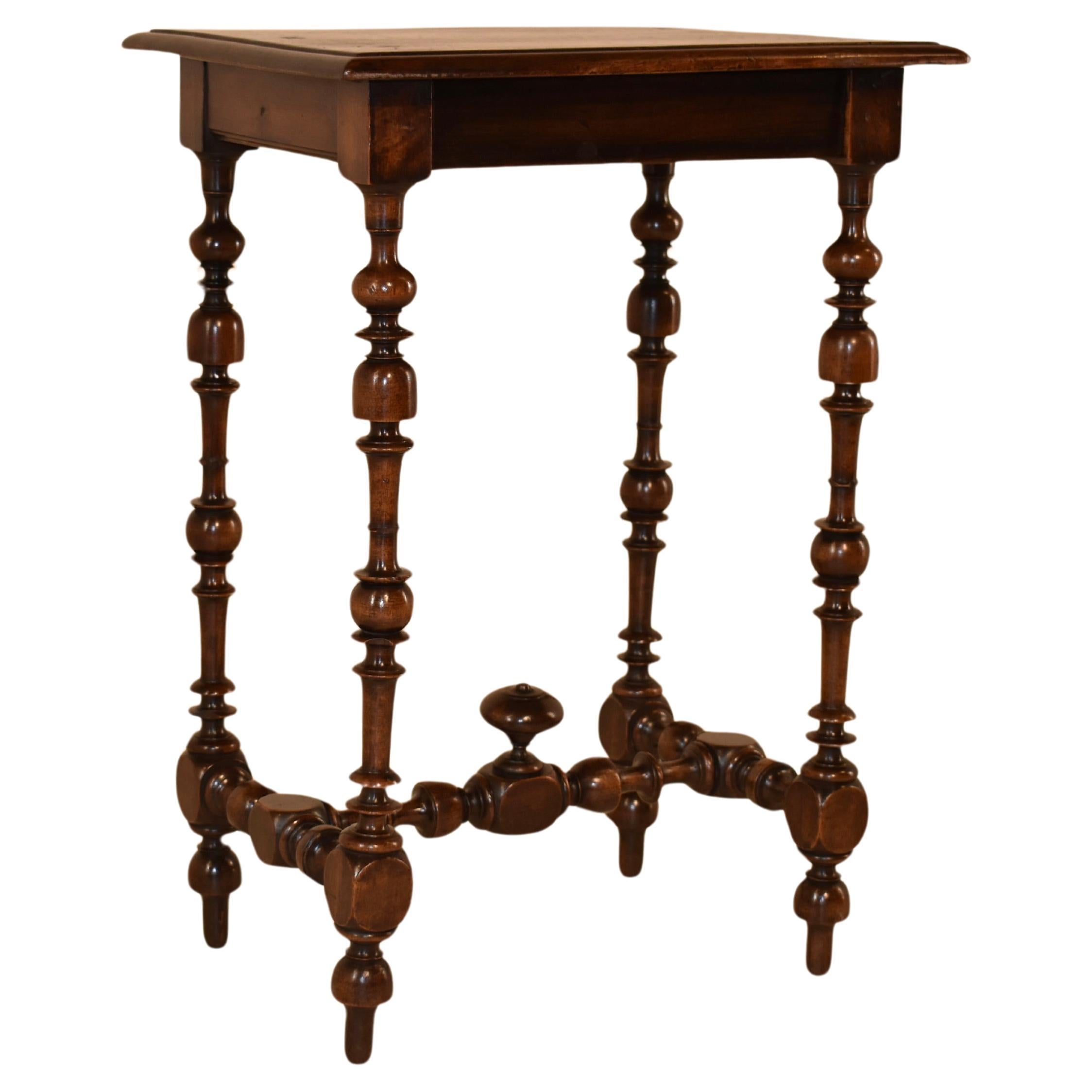 18th Century Louis XV Walnut Side Table from France