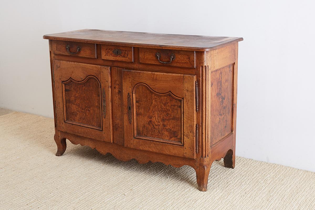 Hand-Crafted 18th Century Louis XV Walnut Vaisselier Buffet Sideboard
