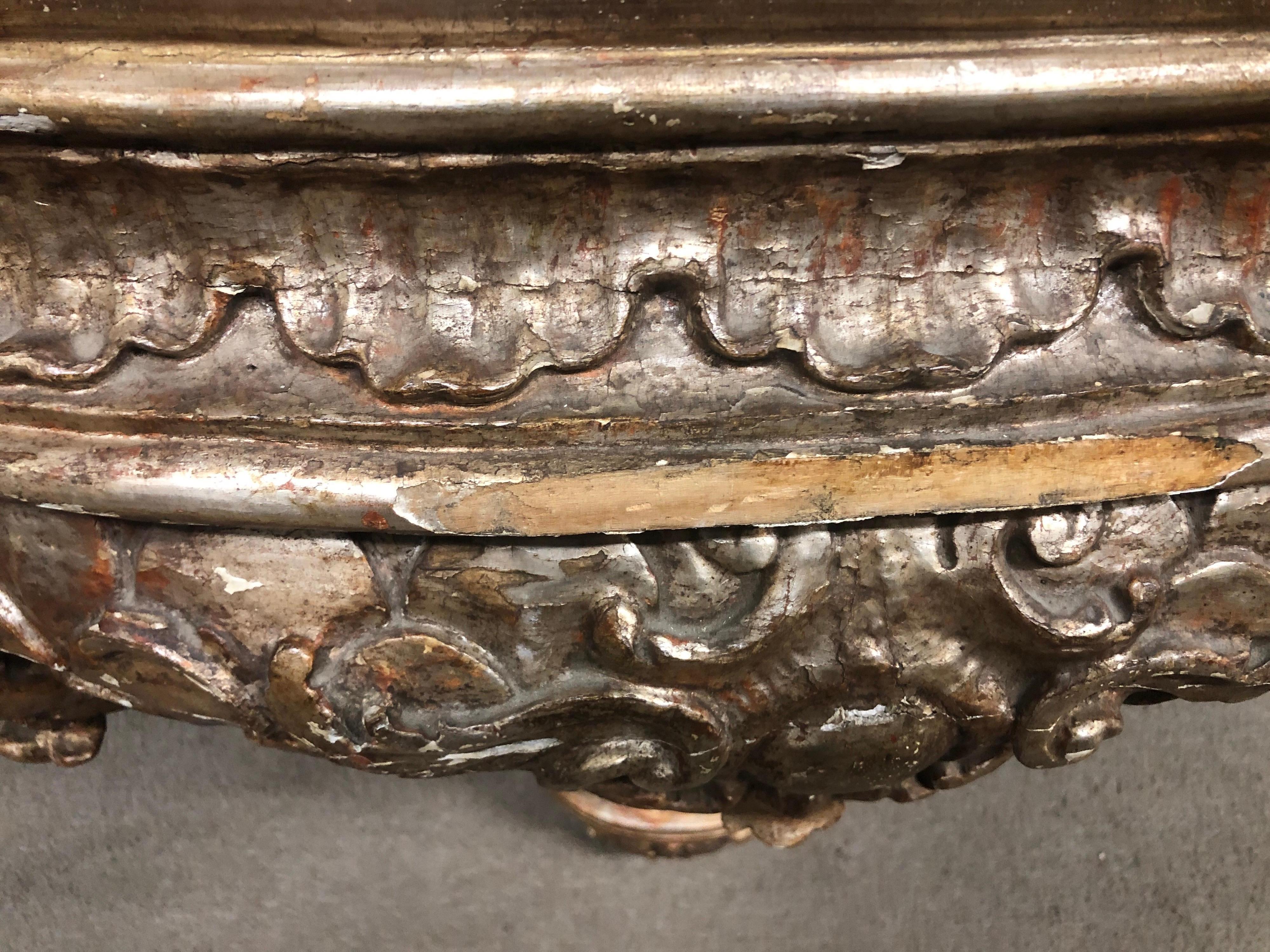 18th Century Louis XV Wood Mecca Silver Sicily Wall Bracket Carved , 1760s 1