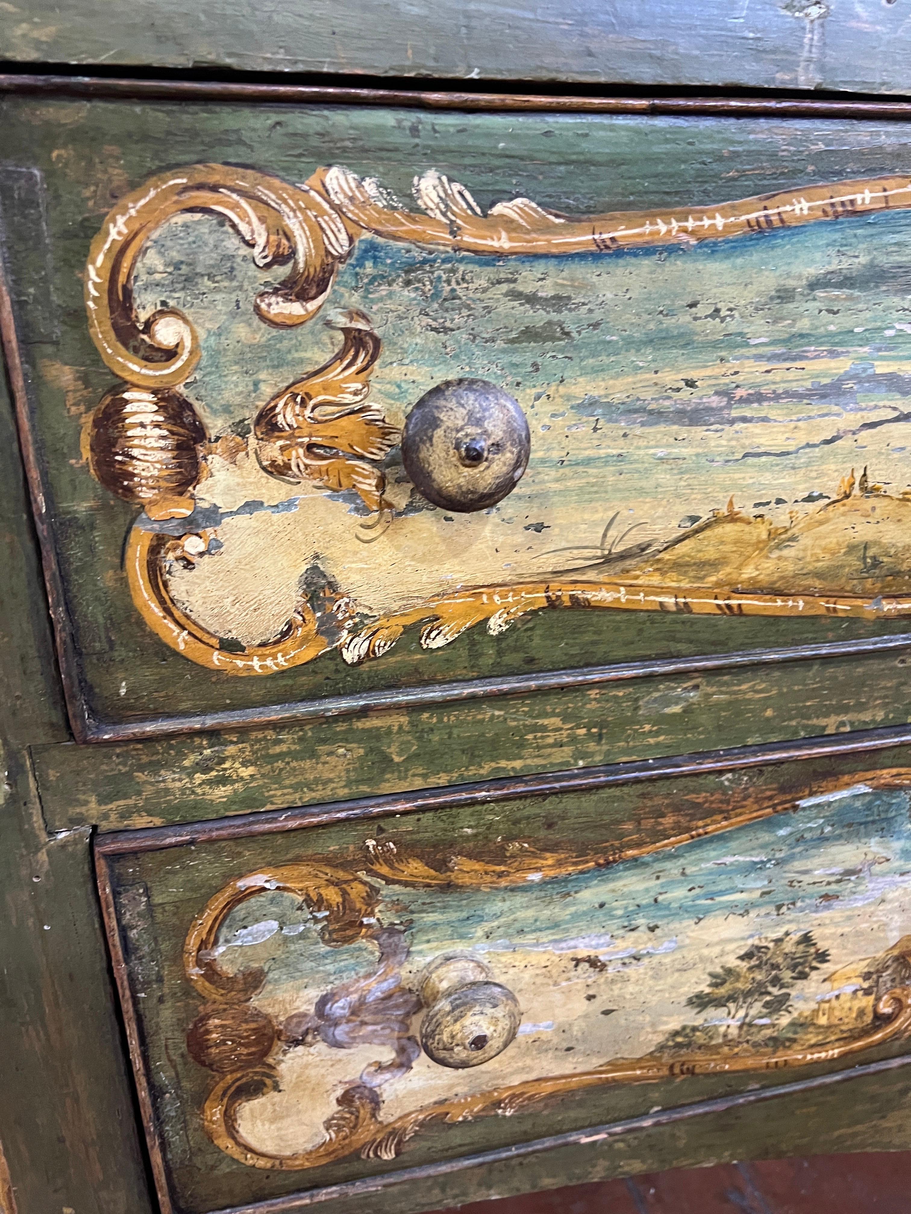 18th Century Louis XV Wood Painted  Chest of Drawers 1700-1750 6