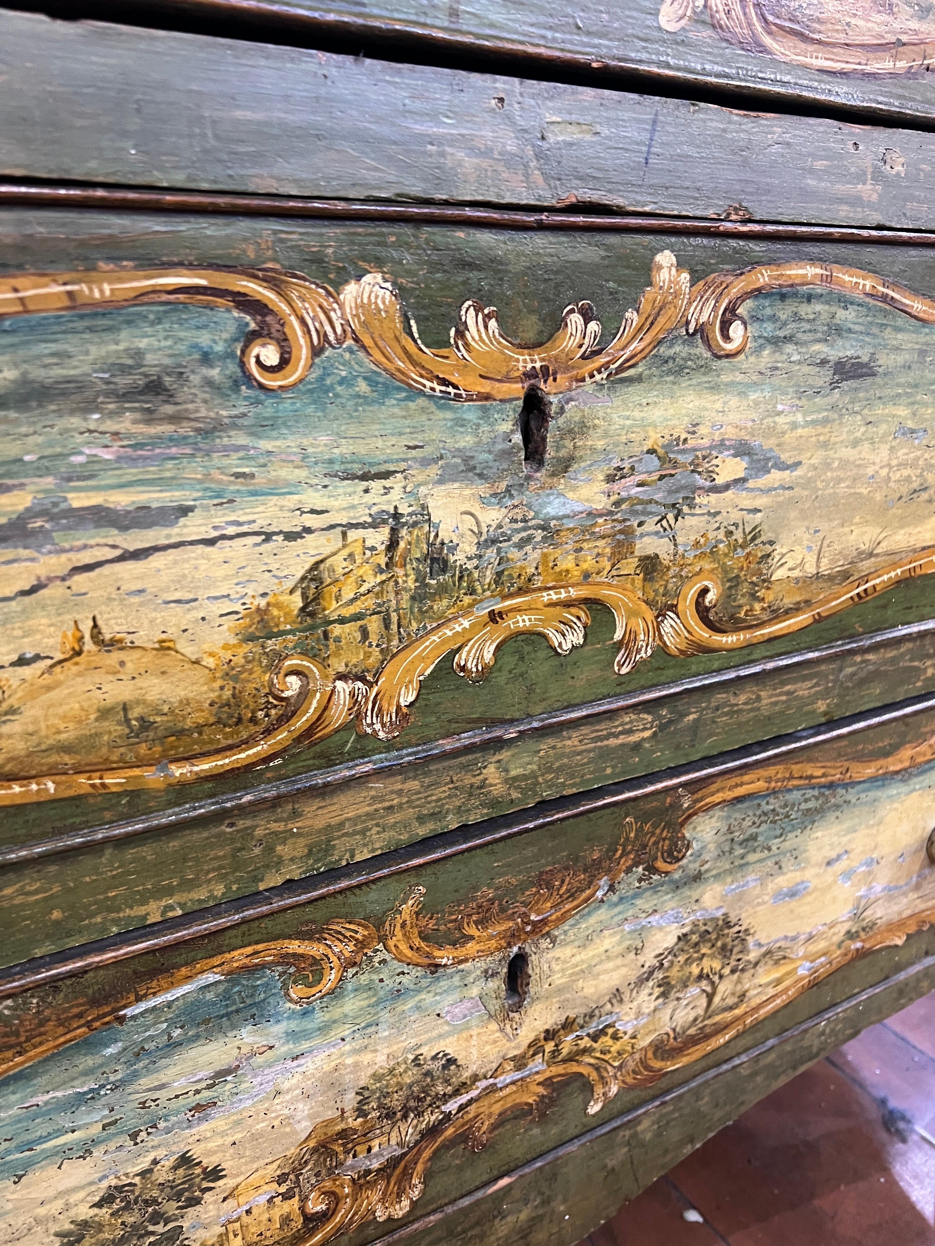 18th Century Louis XV Wood Painted  Chest of Drawers 1700-1750 7