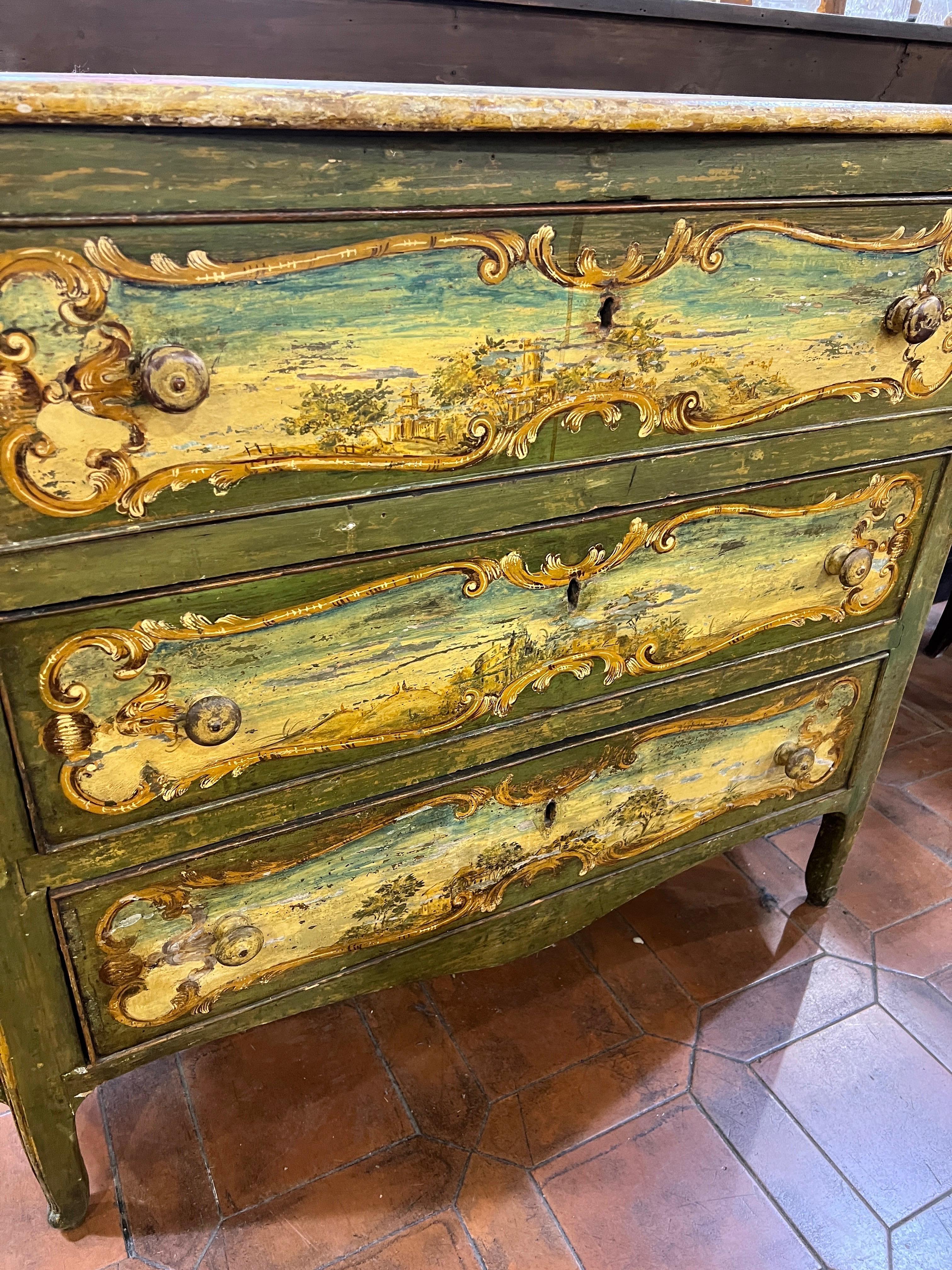 18th Century Louis XV Wood Painted  Chest of Drawers 1700-1750 3