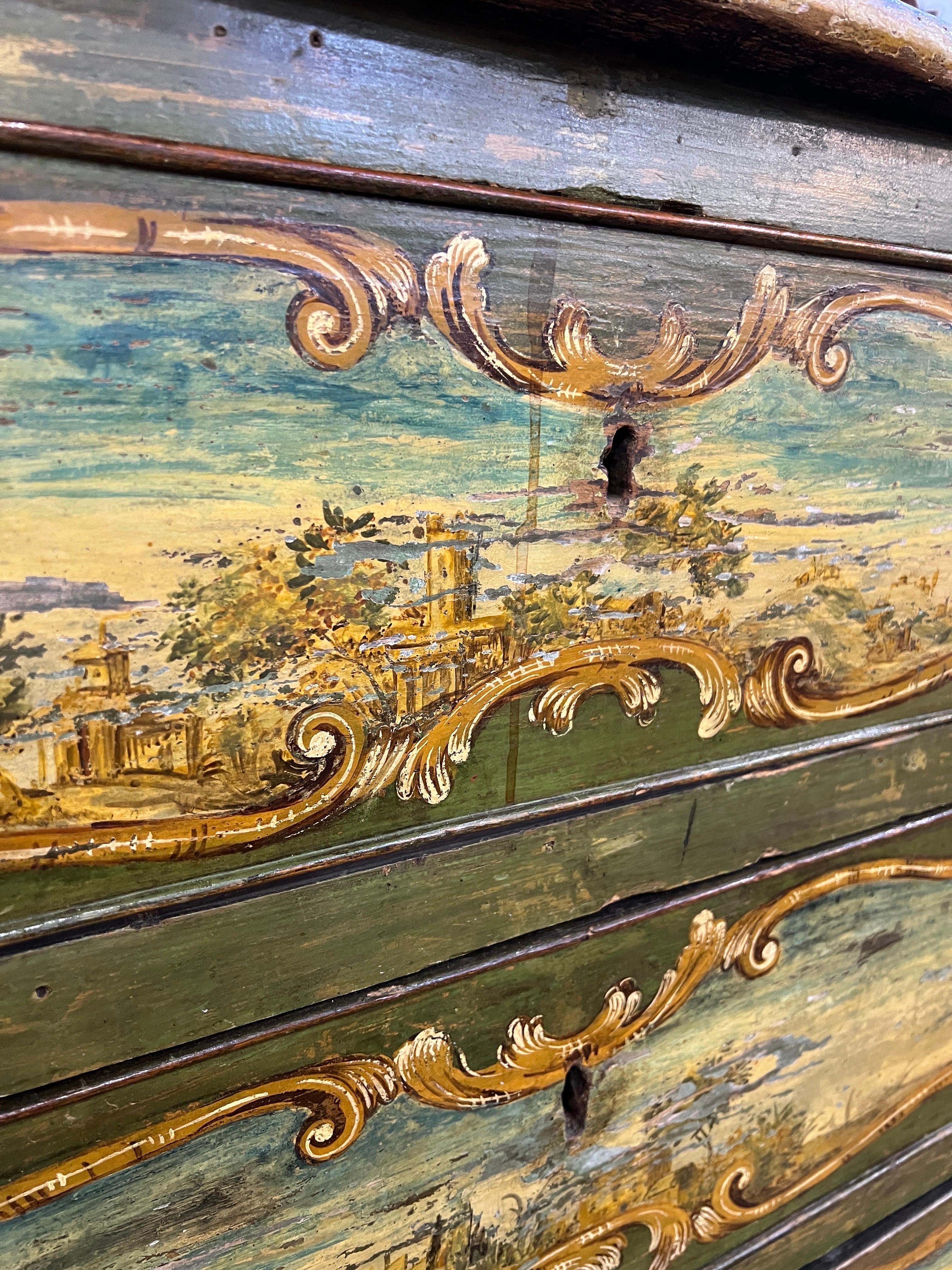 18th Century Louis XV Wood Painted  Chest of Drawers 1700-1750 4
