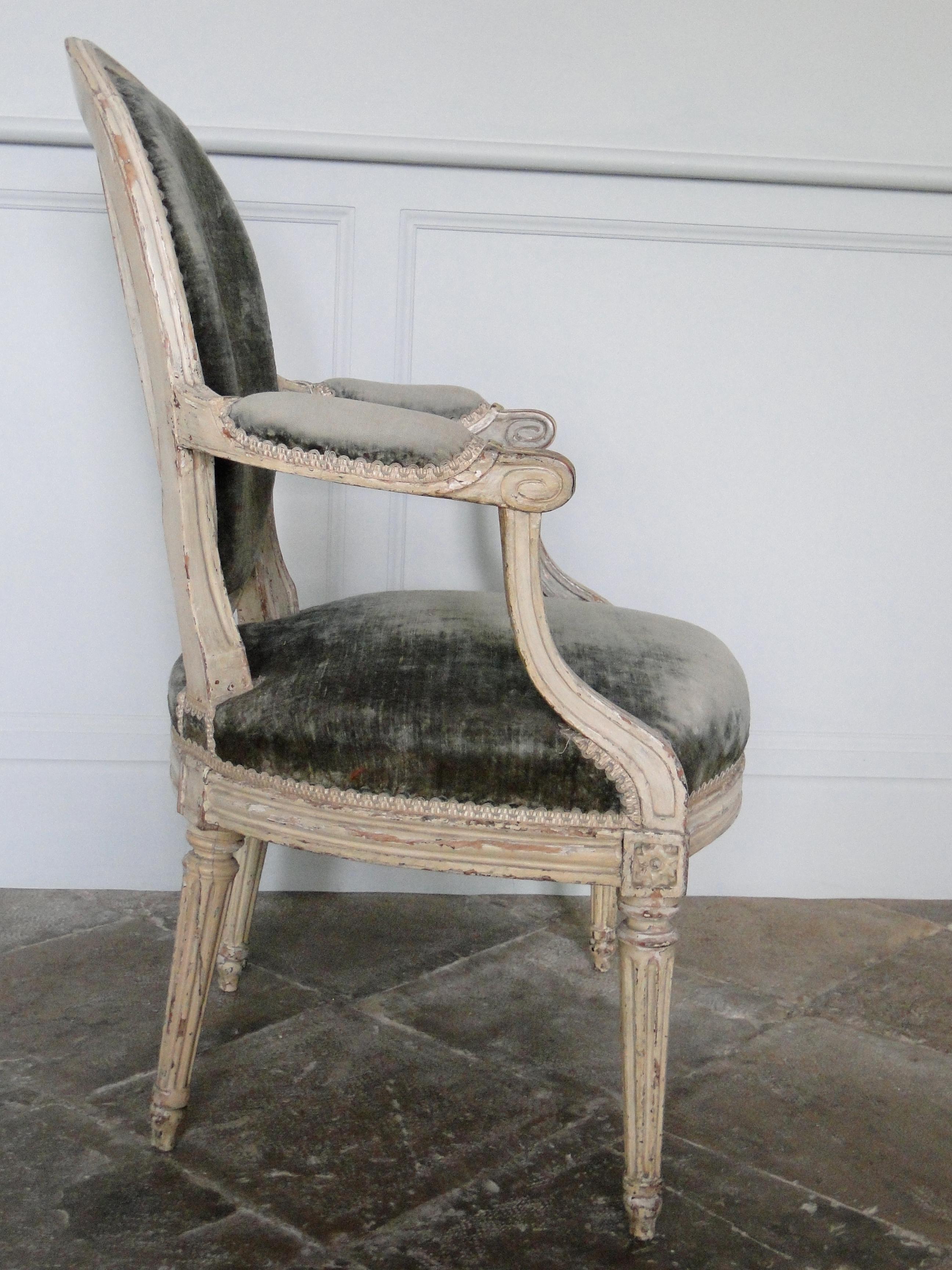 French 18th Century Louis XVI Armchair  For Sale